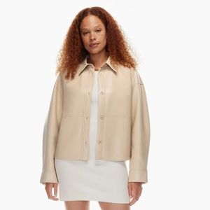 Aritzia Babaton Pelli Cropped Shirt Jacket Vegan Leather -  XXS